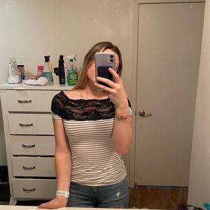lace and striped top